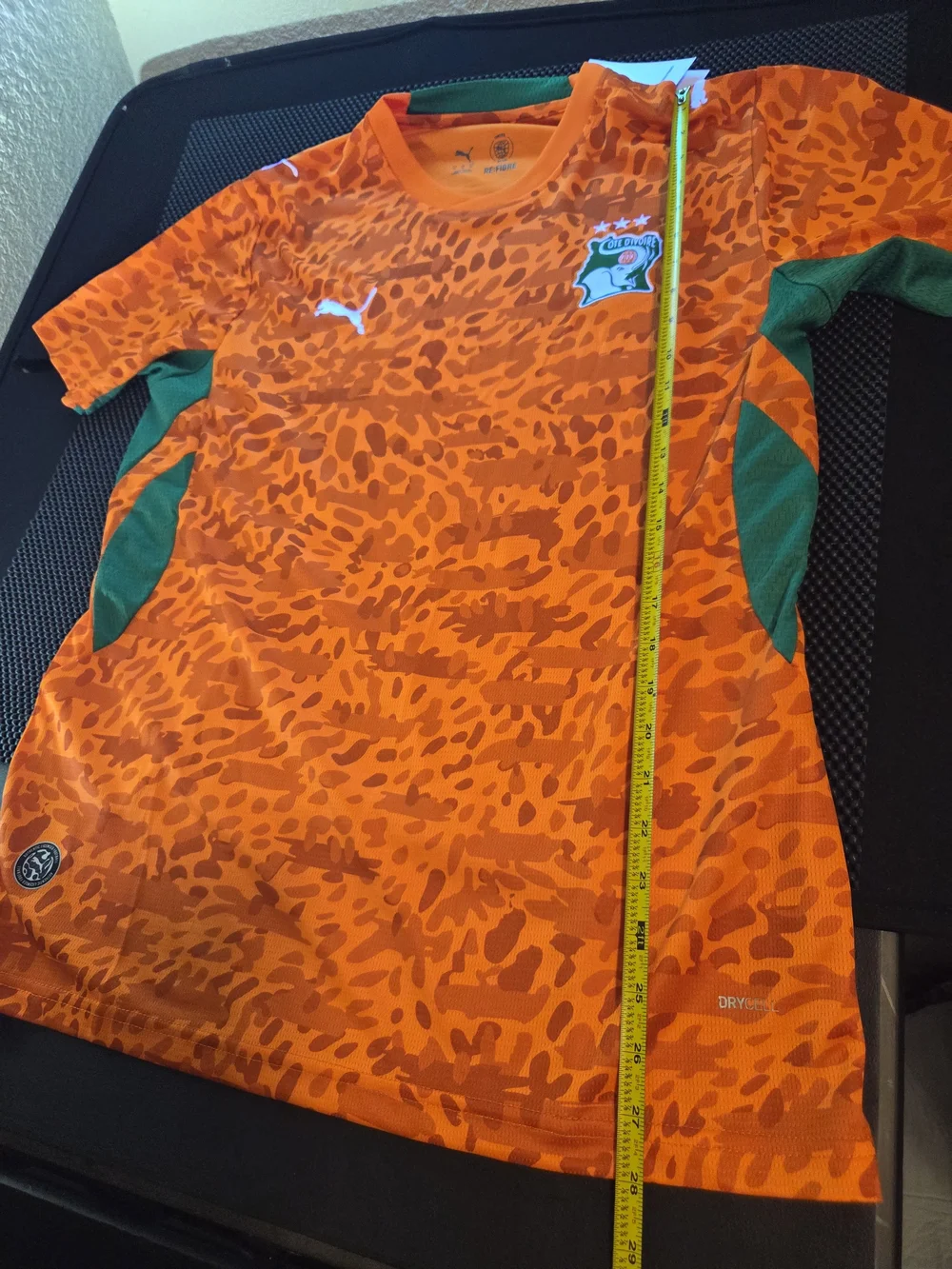 Puma Orange and Green Cote Divoire  Men's Soccer Jersey